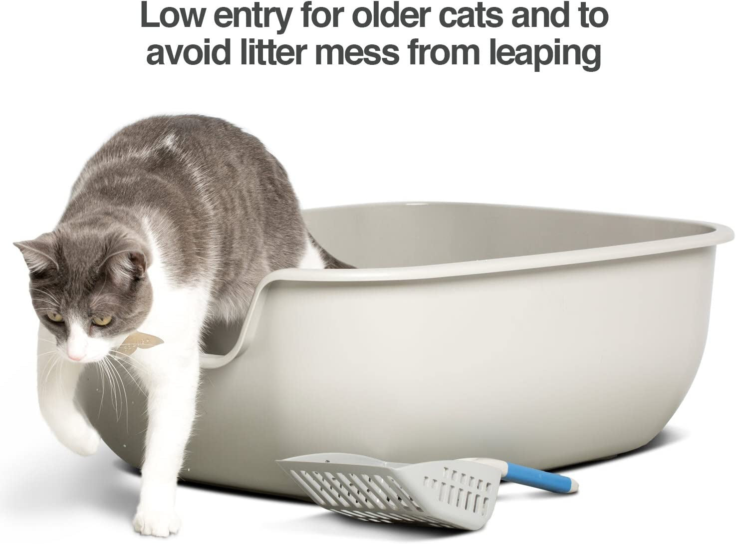 BetterBox Non-Stick Large Litter Box β Pet-Safe Coating, Easy-Clean Open Top, Durable ABS Plastic